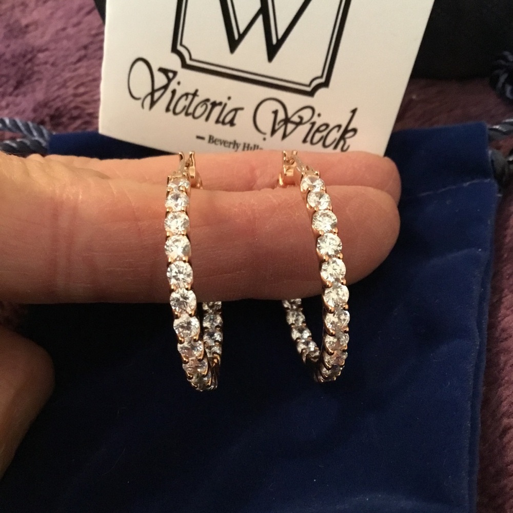 NWOT Victoria Weick CZ Hoop Earrings